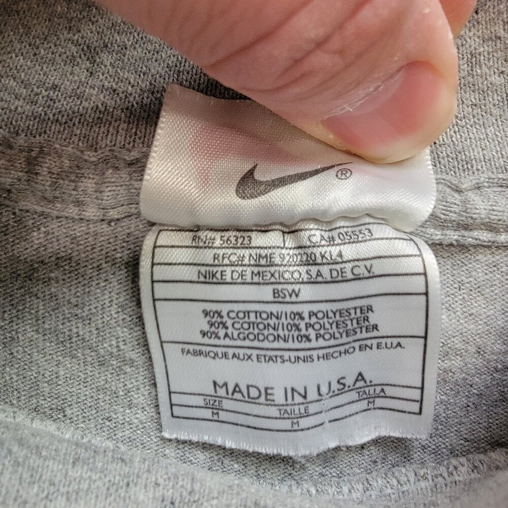 Nike Vintage 90s Y2K Era Mock Neck Long Sleeve T Shirt, Gray, Made in USA, Med - Picture 10 of 13
